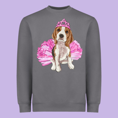 Balerina Beagle With Tutu Heavyweight Sweatshirt Designed By Ranaportraitstore