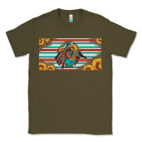 Army Green bucking bronco aztec shape license plate Classic Tee - Artiststas
