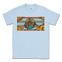 Dusty Blue bucking bronco aztec shape license plate Classic Tee - Artiststas