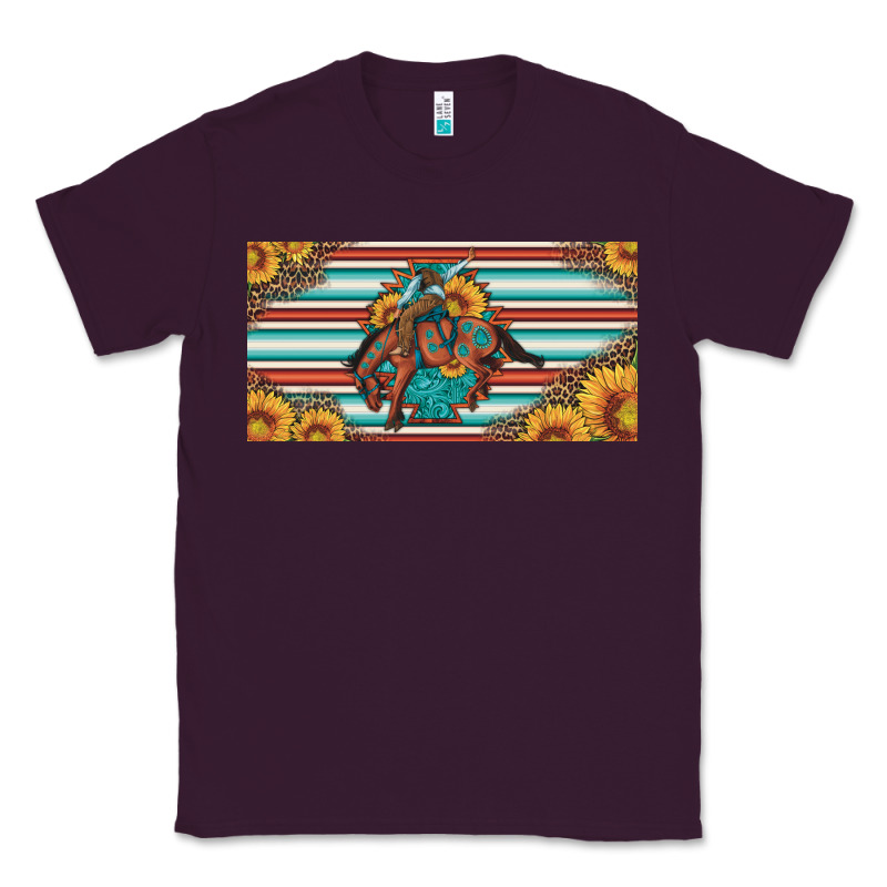 Bucking Bronco Aztec Shape License Plate Classic Tee by Artiststas | Teevron