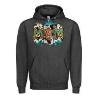 Charcoal Heather highland cow mom Zipper Hoodie - JahusDesignShop