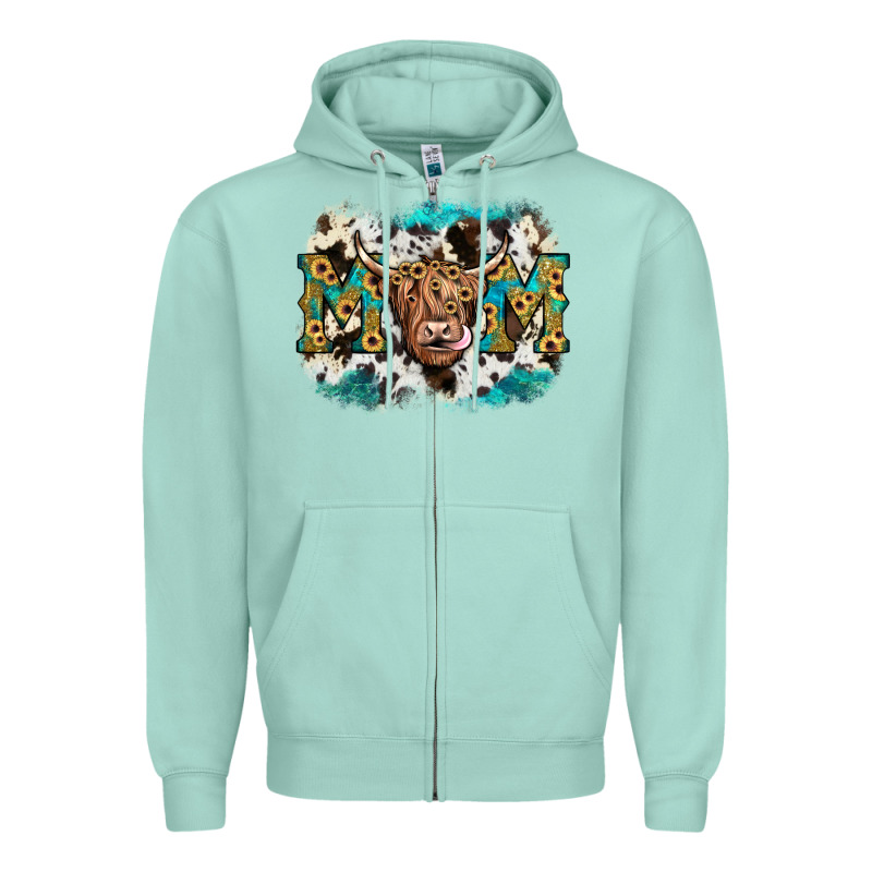 Highland Cow Mom Zipper Hoodie by JahusDesignShop | Teevron