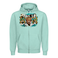Seafoam highland cow mom Zipper Hoodie - JahusDesignShop