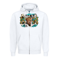 White highland cow mom Zipper Hoodie - JahusDesignShop