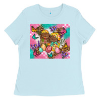 Baby Blue Easter Bunnies And Egg Tumbler Ladies Tee - BundleAndBundleShop