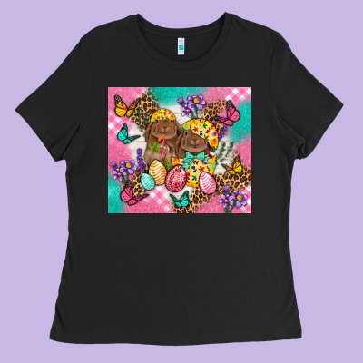 Easter Bunnies And Egg Tumbler Ladies Tee Designed By Bundleandbundleshop