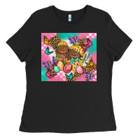 Black Easter Bunnies And Egg Tumbler Ladies Tee - BundleAndBundleShop