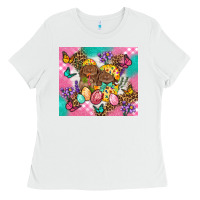 White Easter Bunnies And Egg Tumbler Ladies Tee - BundleAndBundleShop