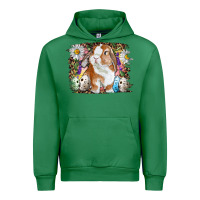 Emerald Easter Bunny With Quail Eggs And Daisy Urban Hoodie - RanaPortraitStore