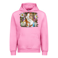 Fuchsia Pink Easter Bunny With Quail Eggs And Daisy Urban Hoodie - RanaPortraitStore