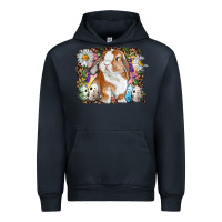 Navy Easter Bunny With Quail Eggs And Daisy Urban Hoodie - RanaPortraitStore