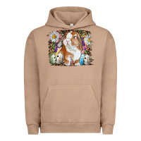 Pigment Burro Easter Bunny With Quail Eggs And Daisy Urban Hoodie - RanaPortraitStore