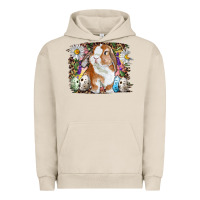 Pigment French Oak Easter Bunny With Quail Eggs And Daisy Urban Hoodie - RanaPortraitStore