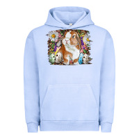 Pigment Grape Ice Easter Bunny With Quail Eggs And Daisy Urban Hoodie - RanaPortraitStore
