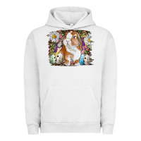 Pigment Lunar Rock Easter Bunny With Quail Eggs And Daisy Urban Hoodie - RanaPortraitStore