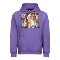 Tulip Easter Bunny With Quail Eggs And Daisy Urban Hoodie - RanaPortraitStore