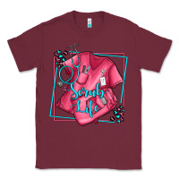 Burgundy nurse scrub life olivia Classic Tee - OliviaCreatesArt