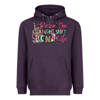 Plum rockin the night shift cna life Heavyweight Hoodie - RanaPortraitStore