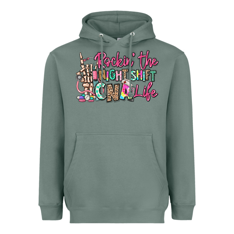 Rockin The Night Shift Cna Life Heavyweight Hoodie by RanaPortraitStore | Teevron