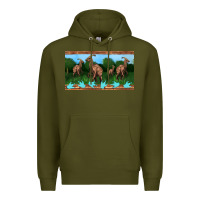 Army Green parasaurolophus sippy cup Premium Hoodie - Artiststas