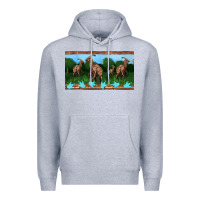 Heather Grey parasaurolophus sippy cup Premium Hoodie - Artiststas