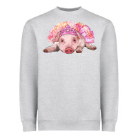 Heather Grey balerina baby pig with tutu Heavyweight Sweatshirt - RanaPortraitStore