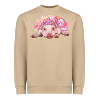 Mushroom balerina baby pig with tutu Heavyweight Sweatshirt - RanaPortraitStore