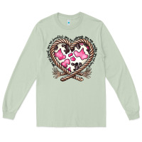 Matcha western cowhide heart Long Sleeve Tee - CowhideDigitalArt