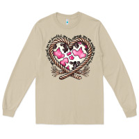 Mushroom western cowhide heart Long Sleeve Tee - CowhideDigitalArt