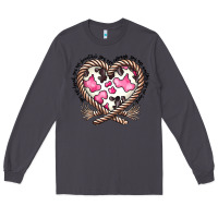 Smoke western cowhide heart Long Sleeve Tee - CowhideDigitalArt