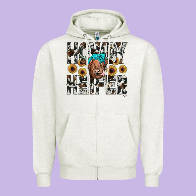 Howdy Heıfer Zipper Hoodie Designed By Jahusdesignshop