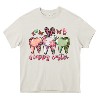 Cream Happy Easter Dental Heavy Core Tee - RanaPortraitStore