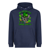 Navy st.patricks day my french bulldog is my lucky char Heavyweight Hoodie - RanaPortraitStore