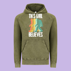 Bigfoot T  Shirt Bigfoot   This Girl Believes T  Shirt Vintage Hoodie Designed By Designefamous
