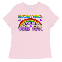 Bubblegum Pink Lgbtq Acceptance Will Calm Your Soul Ladies Tee - BundleAndBundleShop