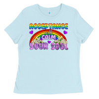 Baby Blue Lgbtq Acceptance Will Calm Your Soul Ladies Tee - BundleAndBundleShop