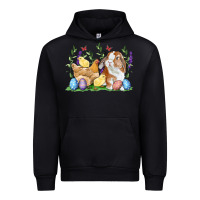 Black Easter bunny and chicks with floral Urban Hoodie - RanaPortraitStore
