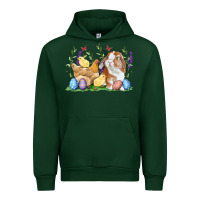 Forest Green Easter bunny and chicks with floral Urban Hoodie - RanaPortraitStore
