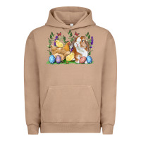 Pigment Burro Easter bunny and chicks with floral Urban Hoodie - RanaPortraitStore