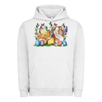Pigment Lunar Rock Easter bunny and chicks with floral Urban Hoodie - RanaPortraitStore