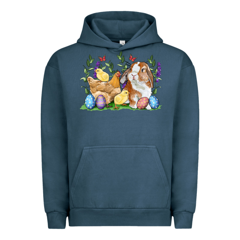 Easter Bunny And Chicks With Floral Urban Hoodie by RanaPortraitStore | Teevron