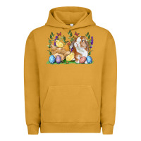 Pigment Peanut Butter Easter bunny and chicks with floral Urban Hoodie - RanaPortraitStore