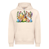 Sandshell Easter bunny and chicks with floral Urban Hoodie - RanaPortraitStore
