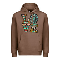 Chestnut turquoise serape love Premium Hoodie - Jasminsmagicworld