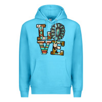 Ocean Blue turquoise serape love Premium Hoodie - Jasminsmagicworld