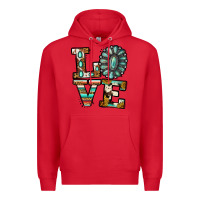 Red turquoise serape love Premium Hoodie - Jasminsmagicworld