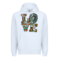 White turquoise serape love Premium Hoodie - Jasminsmagicworld