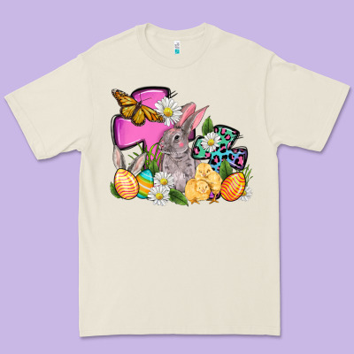 Easter Rabbits And Cross Premium Tee Designed By Oliviacreatesart