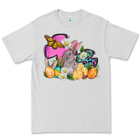 Dove Grey Easter rabbits and cross Premium Tee - OliviaCreatesArt
