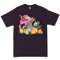 Plum Easter rabbits and cross Premium Tee - OliviaCreatesArt